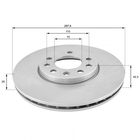 Гальмо дискове переднє ADC1107V COMLINE
