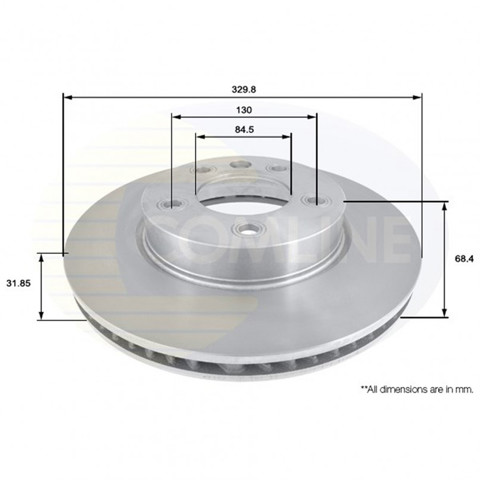 Гальмо дискове переднє ADC1475V COMLINE