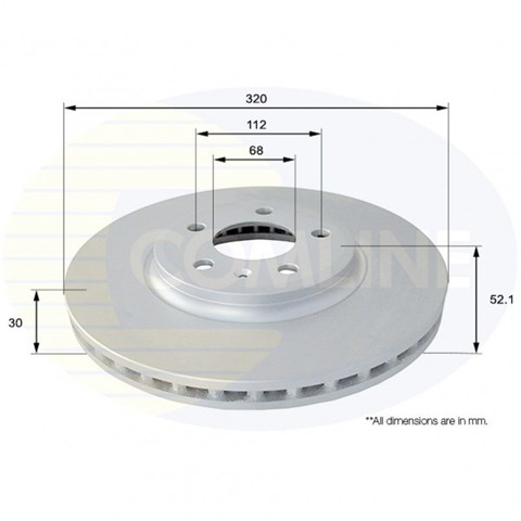 Гальмо дискове переднє ADC1477V COMLINE