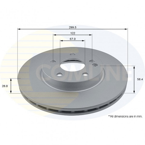 Гальмо дискове переднє ADC1627V COMLINE