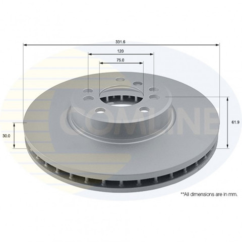 Гальмо дискове переднє ADC1707V COMLINE