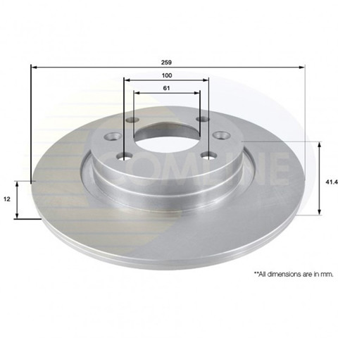 Гальмо дискове переднє ADC2709 COMLINE