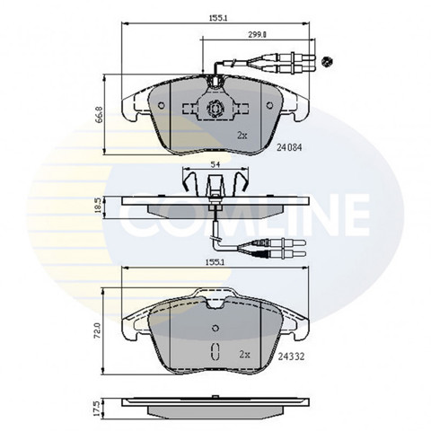 Колодки гальмівні дискові комплект CBP22002 COMLINE