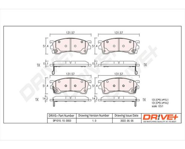 Тормозні колодки DP1010100053 DR!VE+