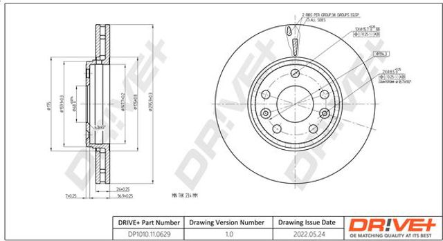 Диск переднього гальма DP1010110629 DR!VE+