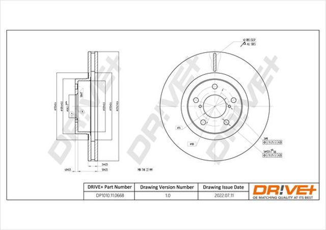 Диск переднього гальма DP1010110668 DR!VE+