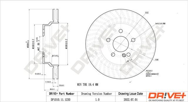 Диск заднього гальма DP1010111230 DR!VE+