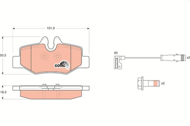 Задні дискові колодки GDB1601 TRW
