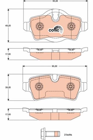 Задні дискові колодки GDB1766 TRW