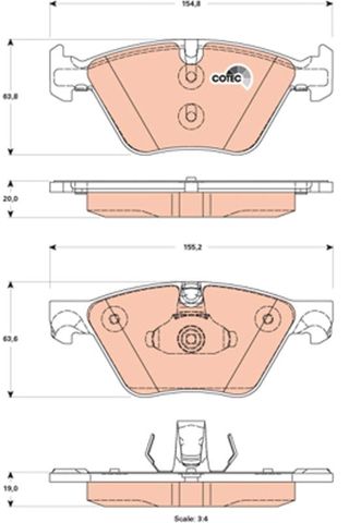 Гальмівні колодки GDB1882 TRW