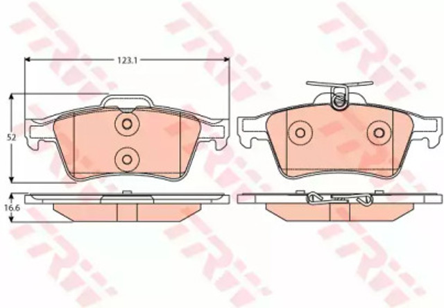 Колодки гальмівні задні, дискові GDB2086 TRW