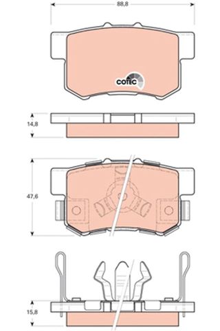 Задні колодки GDB3438 TRW
