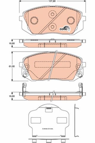 Тормозні колодки GDB3461 TRW