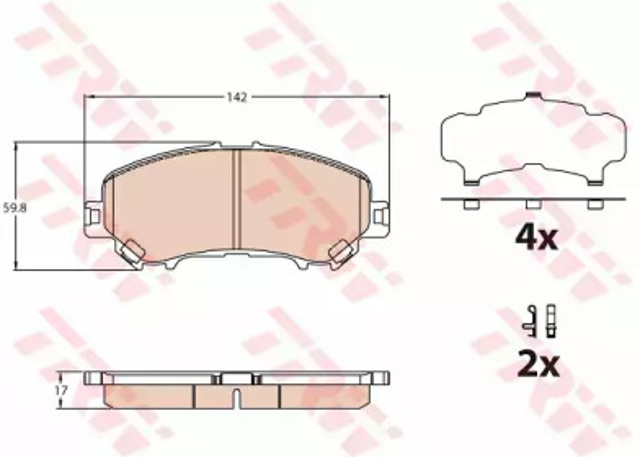 Колодки гальмівні дискові комплект GDB3631 TRW