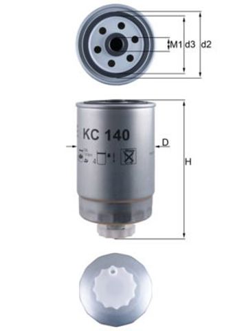 Фільтр тонкого очищення палива KC140 MAHLE