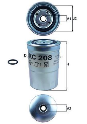 Фільтр тонкого очищення палива KC208 MAHLE