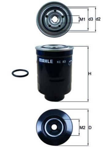 Фільтр палива KC83D MAHLE