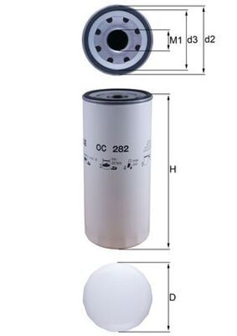 Фільтр масляний OC282 MAHLE