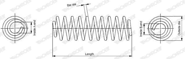 Пружина передньої підвіски SE2438 MONROE