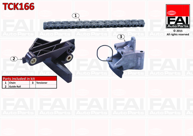 Ланцюг ГРМ, комплект, верхній TCK166 FAI