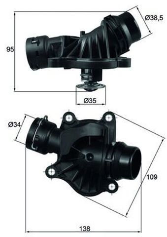 Термостат в корпусі TI23488 MAHLE