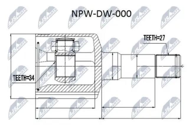 Шарнір кутових швидкостей передній лівий NPWDW000 NTY