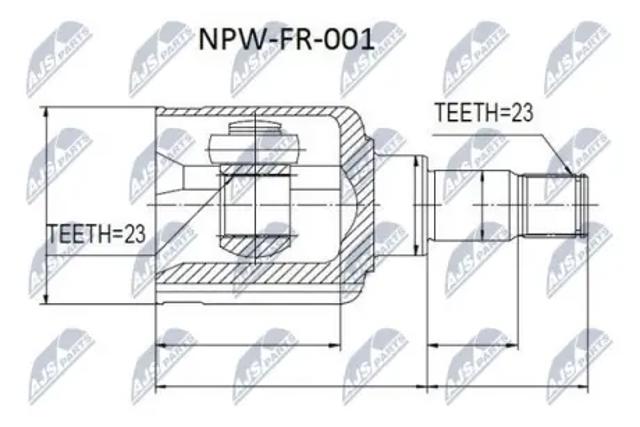 Шарнір кутових швидкостей передній лівий NPWFR001 NTY