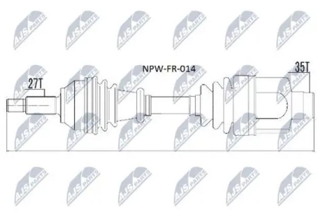 Піввісь передня, права NPWFR014 NTY