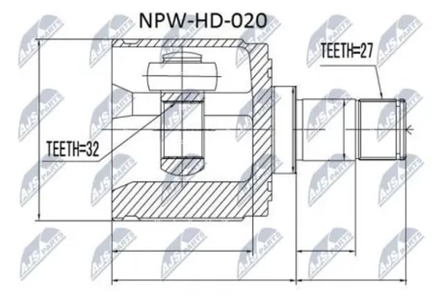 ШРУС внутрішній, передній, правий NPWHD020 NTY