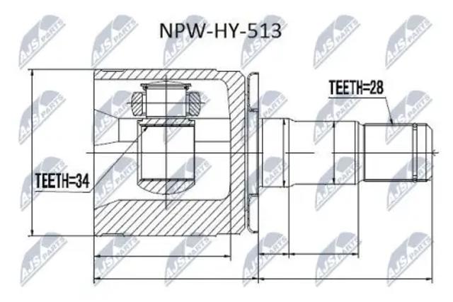 Шарнір кутових швидкостей передній лівий NPWHY513 NTY