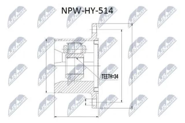 ШРУС внутрішній, передній, правий NPWHY514 NTY