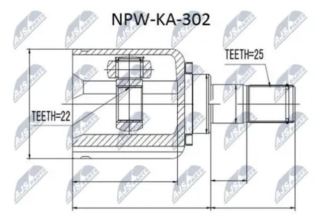 ШРУС внутрішній, передній NPWKA302 NTY
