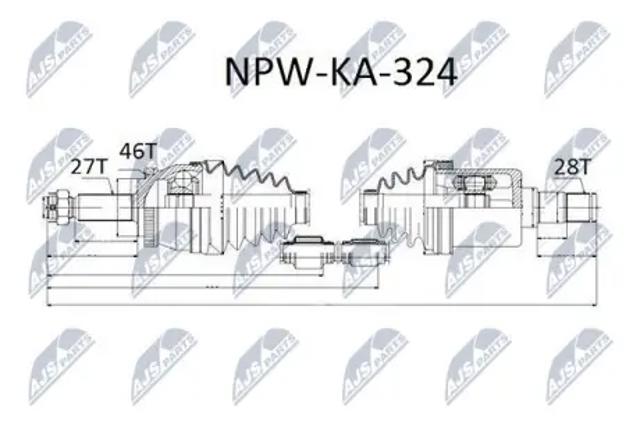 Привід передній правий NPWKA324 NTY