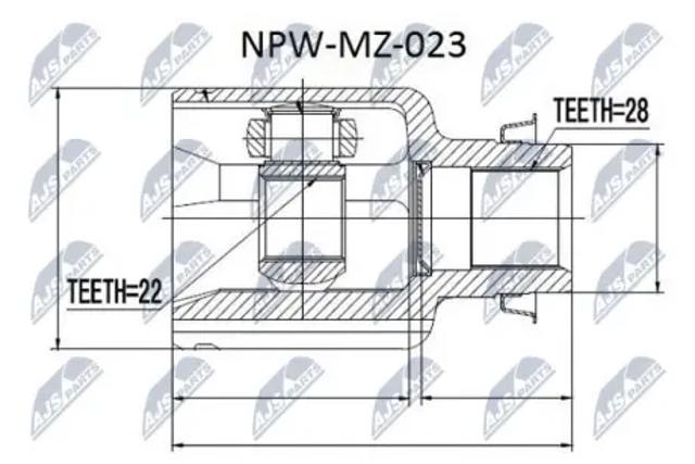 ШРУС внутрішній, передній, правий NPWMZ023 NTY