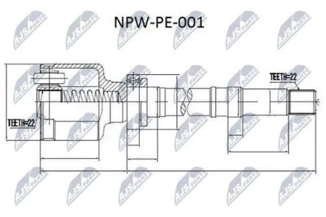 ШРУС зовнішній передній NPWPE001 NTY