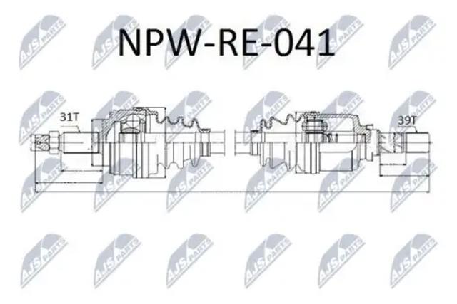 Піввісь передня ліва NPWRE041 NTY