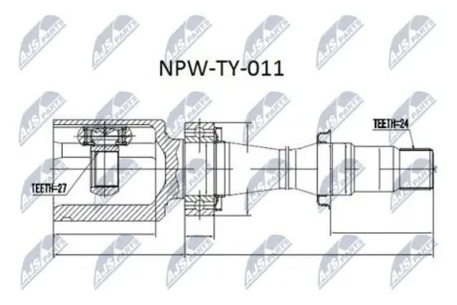 ШРУС внутрішній, передній, правий NPWTY011 NTY