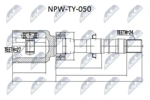 ШРУС внутрішній, передній, правий NPWTY050 NTY