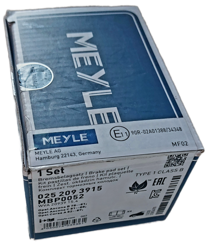 Колодки передні 0252093915 MEYLE