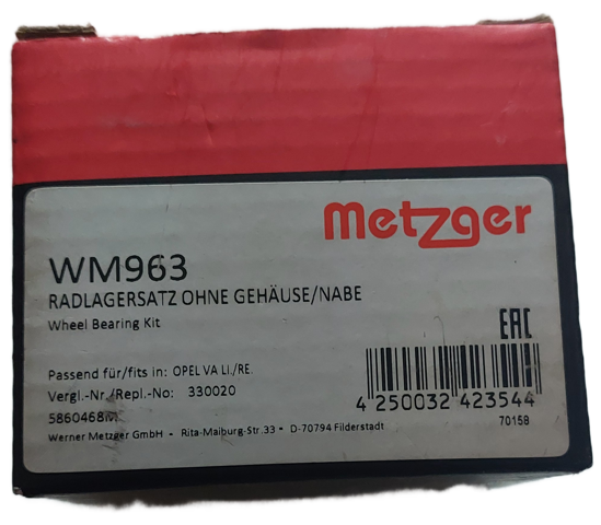 Комплект підшипник маточини передньої WM963 METZGER