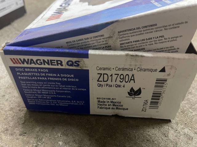 Колодки гальмівні задні, дискові ZD1790A WAGNER