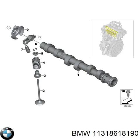 Розподільний вал двигуна впускний 11318618190 BMW