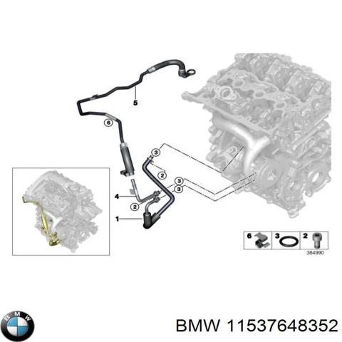 Шланг/патрубок рідинного охолодження турбіни, подача 11537648352 BMW
