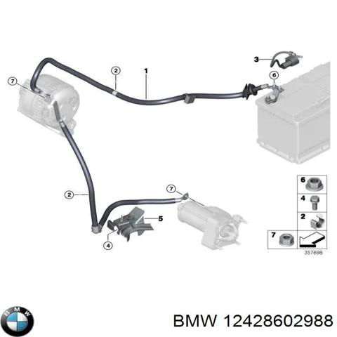 Кабель плюсової клеми акумулятора (АКБ) 12428602988 BMW