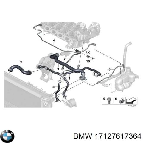 Шланг/патрубок радіатора охолодження, нижній 17127617364 BMW