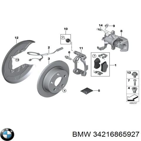 Скоба гальмівного заднього супорта 34216865927 BMW