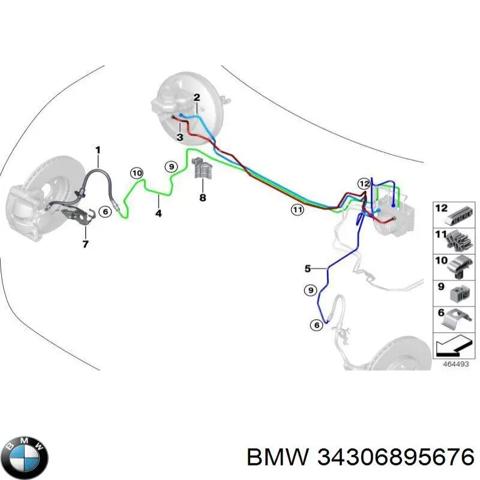 Гнучка гальмівна трубка передня 34306895676 BMW