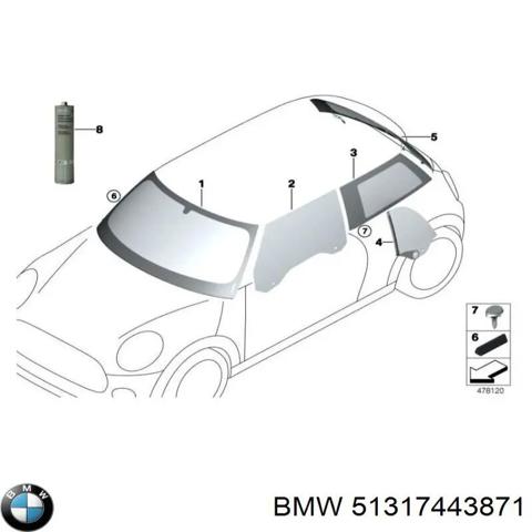Автомобільне скло 51317443871 BMW