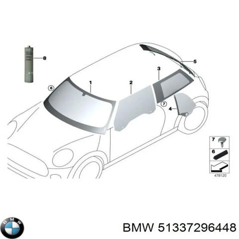 Скло пасажирських дверей 51337296448 BMW