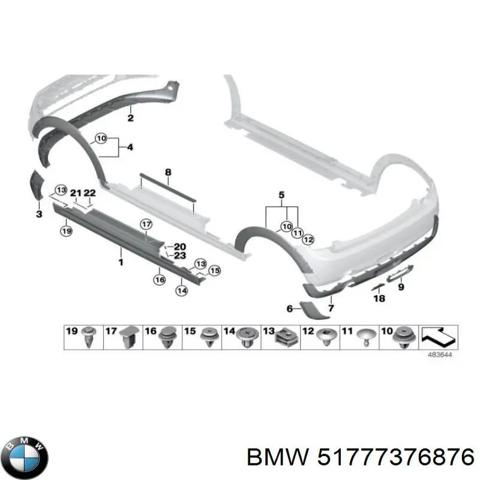 Розширювач заднього крила, правий 51777376876 BMW